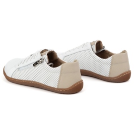 Olivier Zapatos de cuero minimalista de mujeres modelos perforados 1243 blanco 4