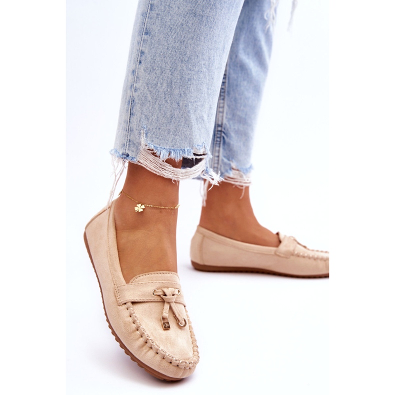 Seastar Mocasines beige de gamuza para mujeres 4