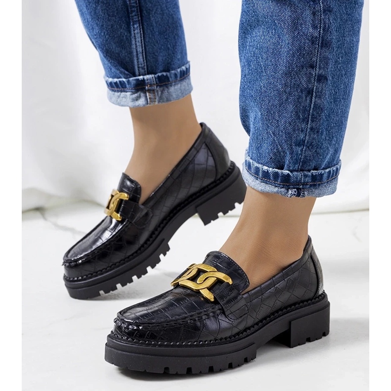 D/CEO Mocasines negros con suela Zanen alta 1