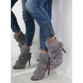 Botas de tacón alto con piel gris 1319 D.GRAY 5