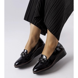 D/CEO Mocasines con cuña de charol negros de Erin 2