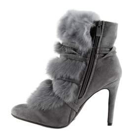 Botas de tacón alto con piel gris 1319 D.GRAY 1