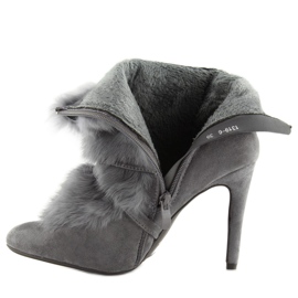 Botas de tacón alto con piel gris 1319 D.GRAY 3