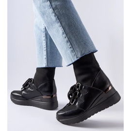 D/CEO Botas calcetín cuña negra Rochon negro 2