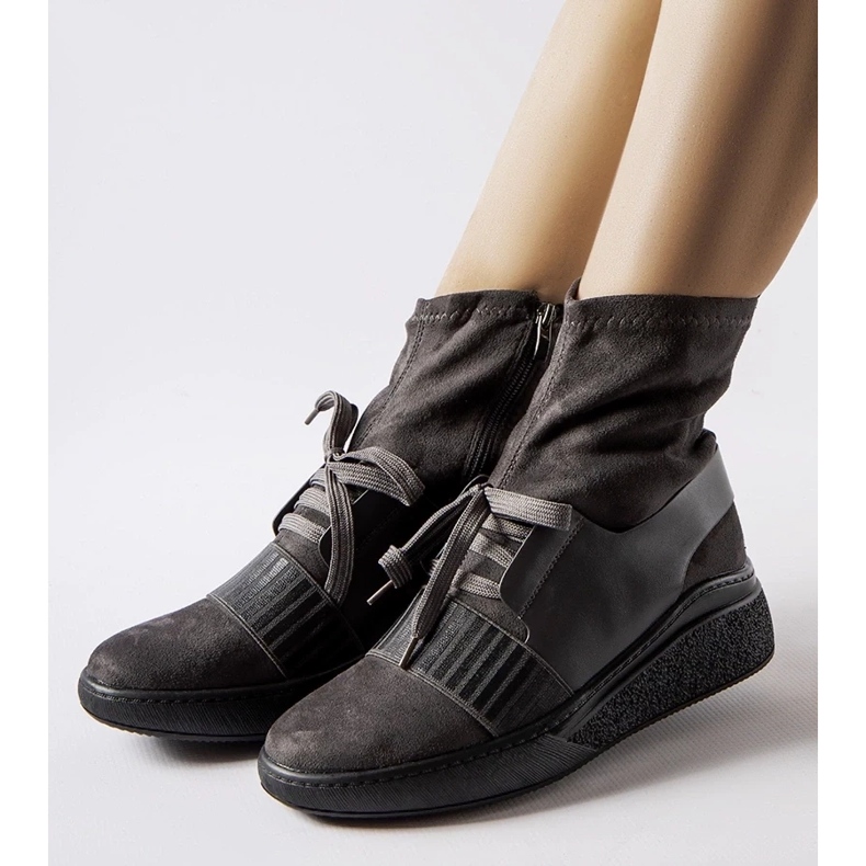 D/CEO Botines cuña calcetín Spoleto gris 2 D/CEO Botines cuña calcetín Spoleto gris 2