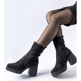 D/CEO Botas negras en el Eco-ECO-Zamsz Agordino Post por Ankle negro 2