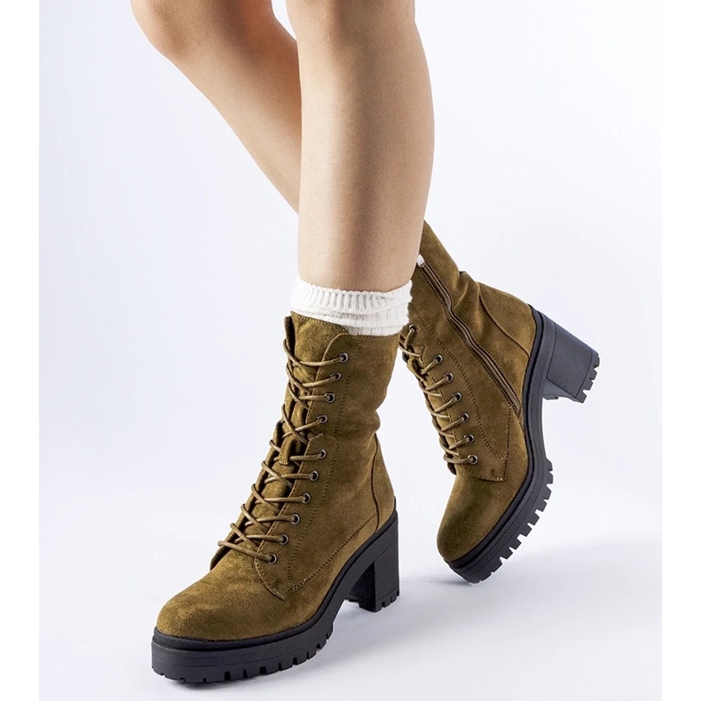 D/CEO Botas aislantes verdes con tacón bajo de Cotti 1 D/CEO Botas aislantes verdes con tacón bajo de Cotti 1