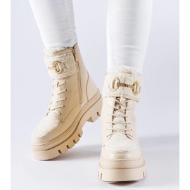 D/CEO Botas de trabajo aislantes beige con hebilla Highland 3