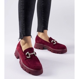 D/CEO Mocasines Giacomo burdeos con pedrería rojo 1 D/CEO Mocasines Giacomo burdeos con pedrería rojo 1