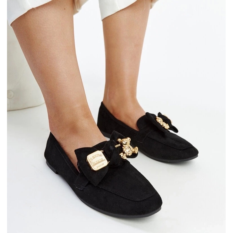 D/CEO Mocasines negros con imperdible decorativo Kibra 2