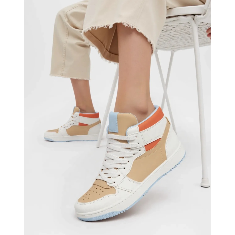 Zapatillas de deporte femenino blanca/caqui 1