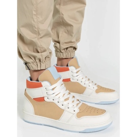 Zapatillas de deporte femenino blanca/caqui 3