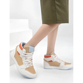 Zapatillas de deporte femenino blanca/caqui 4