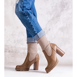 D/CEO Botines beige oscuro confeccionados en ecopiel Asera 2 D/CEO Botines beige oscuro confeccionados en ecopiel Asera 2