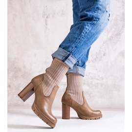 D/CEO Botines beige oscuro confeccionados en ecopiel Asera 3