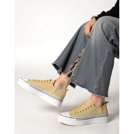 Zapatillas kestor khaki femeninas beige 4