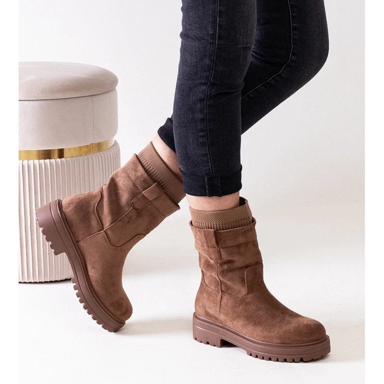 D/CEO Botines slip-on marrones con calcetín Ralia marrón 2 D/CEO Botines slip-on marrones con calcetín Ralia marrón 2