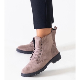 D/CEO Botas trabajadoras de ante ecológico marrón con plataforma Barosa 2