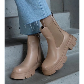 D/CEO Botines aislantes beige con cremallera, piel ecológica Amaris 1