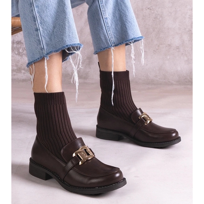 D/CEO Botas marrones con parte superior de tela de Krisa marrón 1