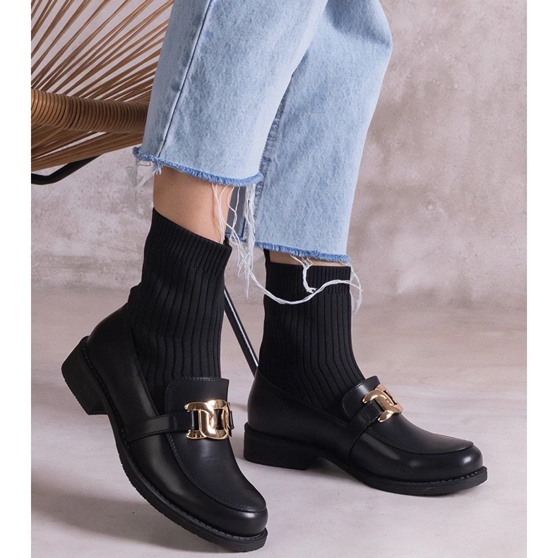 D/CEO Botines negros con parte superior de tela de Krisa 2