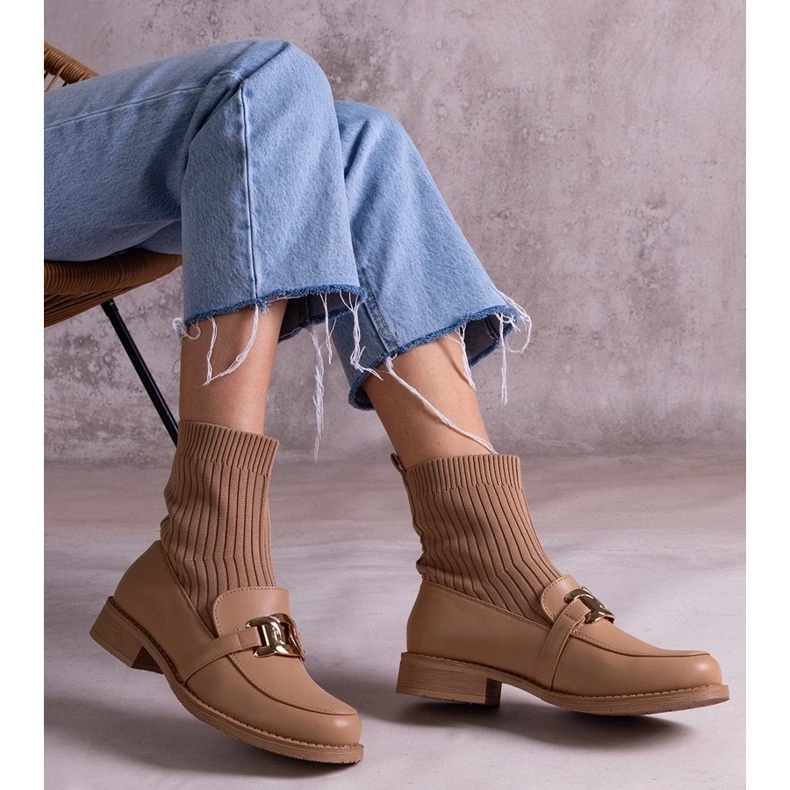 D/CEO Botines beige oscuro con parte superior de tela de Krisa 2