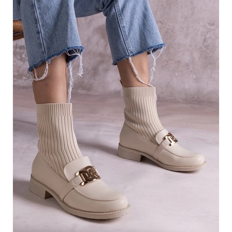 D/CEO Botines beige con parte superior de tela de Krisa 1