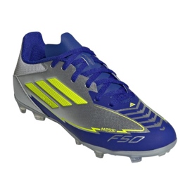 Adidas F50 League FG/MG Messi IH0924 Zapatos de fútbol plata 1