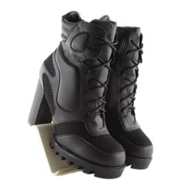 Botines negros de tacón 9132 negro 1