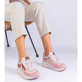 D/CEO Zapatillas de deporte de deportes rosa en la plataforma decorada con brillo de Malta rosado 4