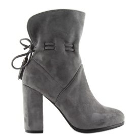 Botas grises con tacones anchos gris 1318 gris 6