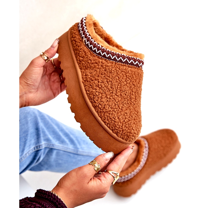 Seastar Botas de nieve con plataforma de piel de oveja color camel con piel marrón 4