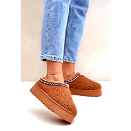 Seastar Botas de nieve con plataforma de piel de oveja color camel con piel marrón 1