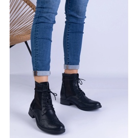 Botas planas caladas negras de Reeves negro 1 Botas planas caladas negras de Reeves negro 1