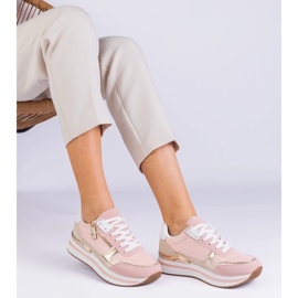 D/CEO Zapatillas de deporte de deportes rosa en la plataforma con el inserto dorado de Isolde rosado 3