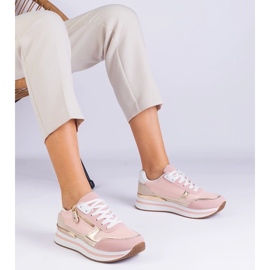 D/CEO Zapatillas de deporte de deportes rosa en la plataforma con el inserto dorado de Isolde rosado 4
