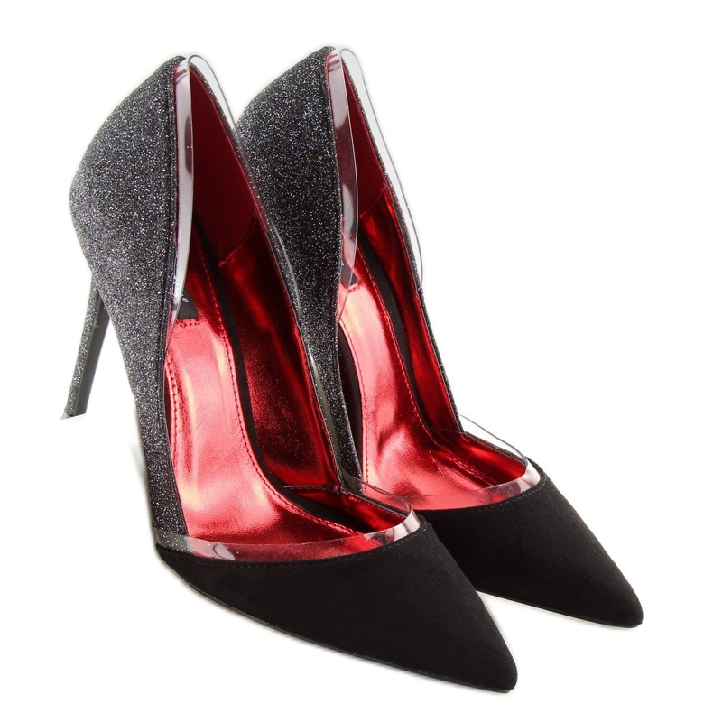 Tacones brocado negro 5127 negro gris 1