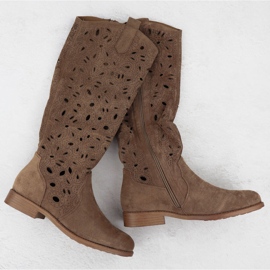 Botas de pura femenina Brown Sede S.Barski Hy51-176 marrón 1