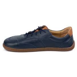 Kampol Zapatos de cuero minimalista descalzo 500/54 azul marino 2