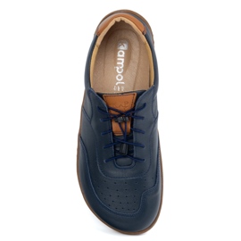 Kampol Zapatos de cuero minimalista descalzo 500/54 azul marino 5