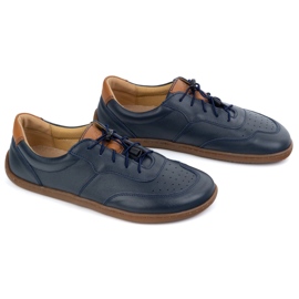 Kampol Zapatos de cuero minimalista descalzo 500/54 azul marino 6