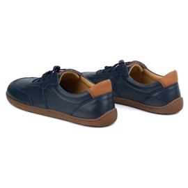 Kampol Zapatos de cuero minimalista descalzo 500/54 azul marino 8