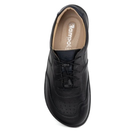 Kampol Zapatos de cuero minimalista descalzo 500/15 negro 6