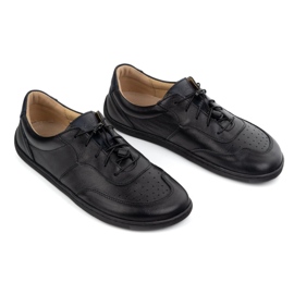 Kampol Zapatos de cuero minimalista descalzo 500/15 negro 7
