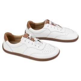 Kampol Zapatos de cuero minimalistas descalzos 500/b blanco 3