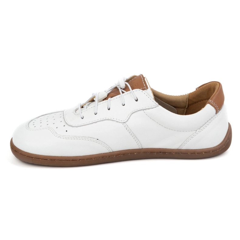 Kampol Zapatos de cuero minimalistas descalzos 500/b blanco 1