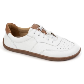 Kampol Zapatos de cuero minimalistas descalzos 500/b blanco 2