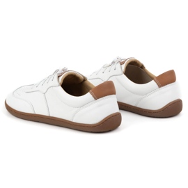Kampol Zapatos de cuero minimalistas descalzos 500/b blanco 5