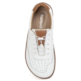 Kampol Zapatos de cuero minimalistas descalzos 500/b blanco 7