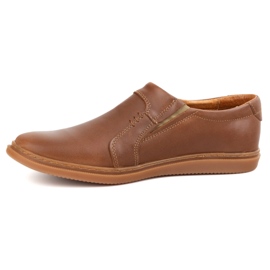 Zapatos de cuero para hombres Polbut 2132plb Camel marrón 1